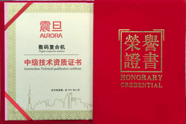 震旦技術資質(zhì)證書